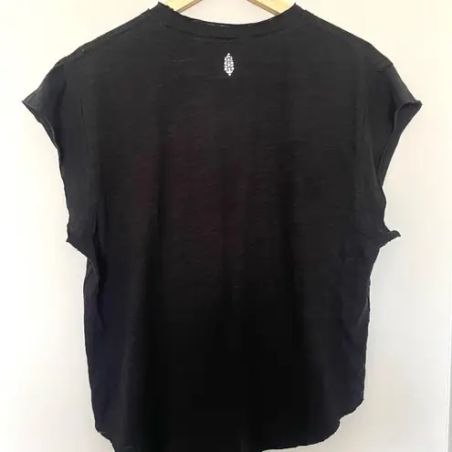 Free People Movement  Black Short Sleeve Take A Hike T-Shirt Tank