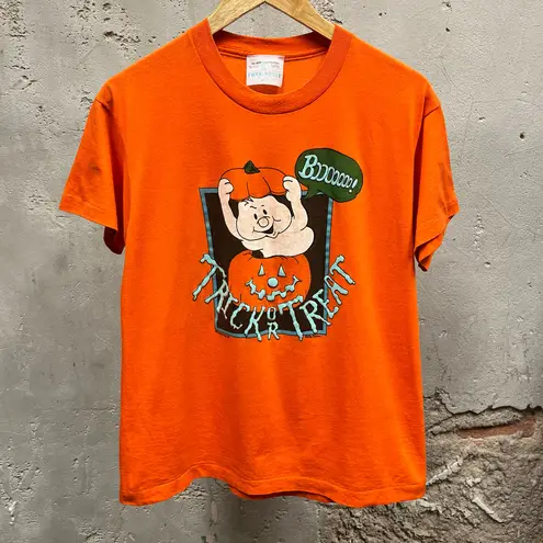 Vintage 1989 FreeStyle Fun Wear Halloween Ghost Orange T