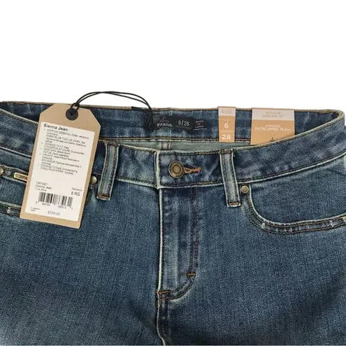 prAna Jean Women 28 Blue Mid Rise Skinny Organic Gorpcore Cottagecore Basic NWT