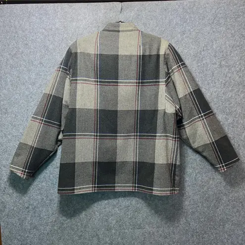 Vintage Peabody House Plaid Wool Blend Jacket Women 11/12 Korea Puff Sleeve Gray Size undefined