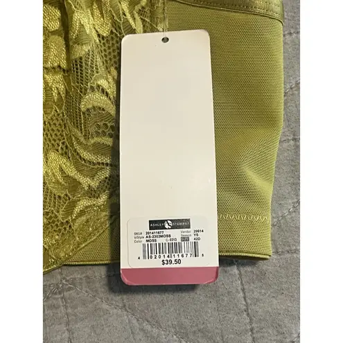 Ashley Stewart Bra Size 42D Green Lace Semi Sheer Underwire Lined Adjustable NWT