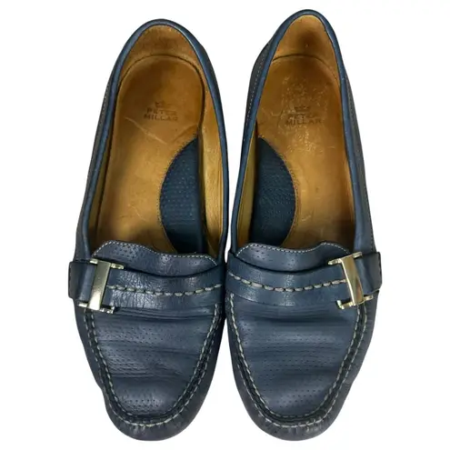 Peter Millar lf14f01 Blue Leather Loafers Flats Women's Size 7.5