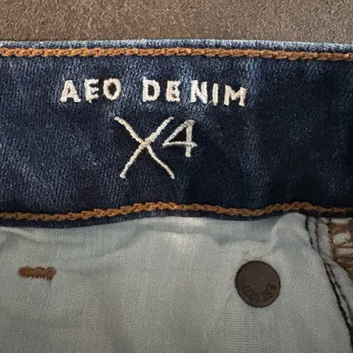 American Eagle  Dark Wash High Rise Shortie Cuffed Jeans- Size 0