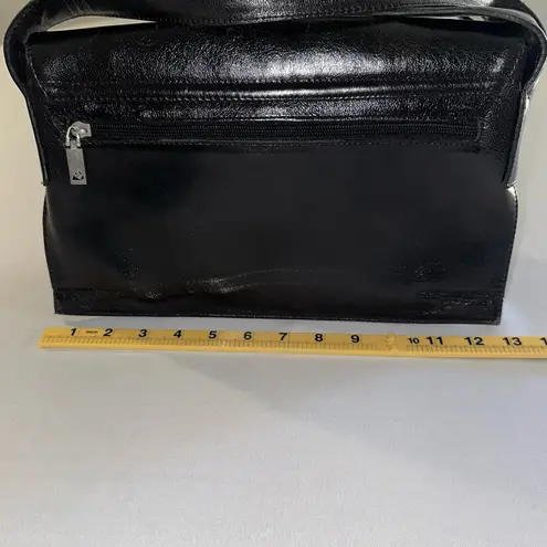 Gianni Chiarini • Vintage Cow Leather Black Shoulder Bag Y2K Italy Coin Pouch