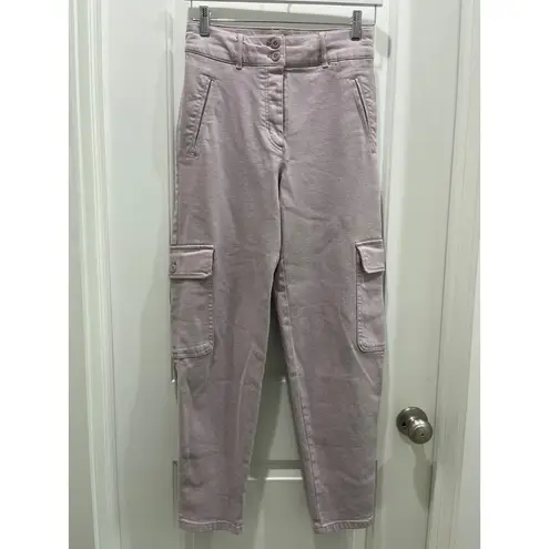 Wilfred Free Aritzia Modern Cargo Pants Purple Slate Barrel Leg High Rise Sz 4