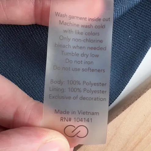 CALIA Women M Full Zip Cropped Vest Hoodie Blue Denim Faux Fur Pockets Athletic Size M