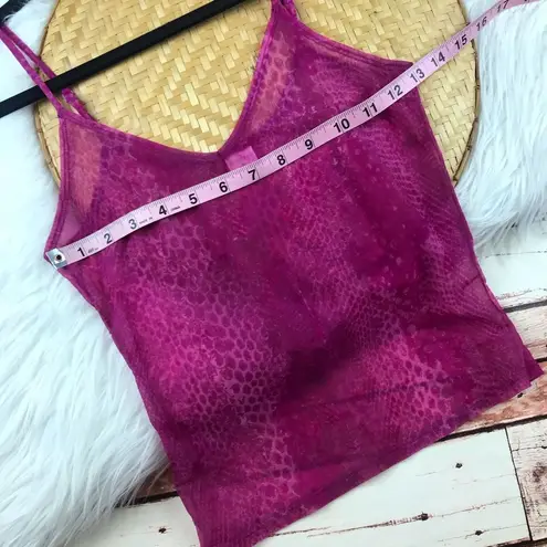 Y2K pink tank sheer snakeskin