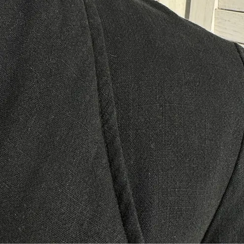 Elodie Waterfall Linen Blend Cardigan Topper Jacket Black XS Open