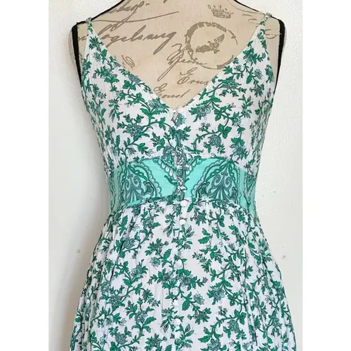 R. Vivimos Womens Dress Sz Small Floral Bohemian Boho Cottagecore Fairy Cottage Green
