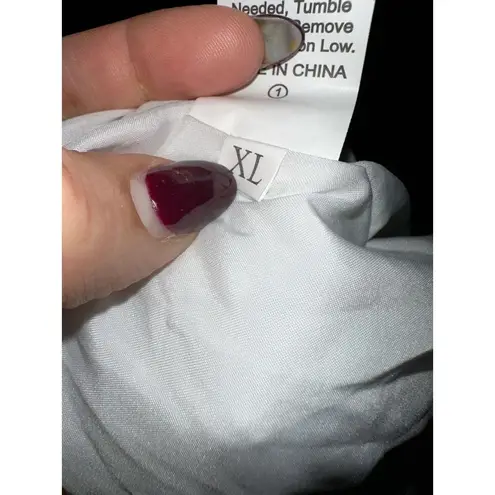 Off the Shoulder Eyelet 3/4 Sleeves Loose Fit Peasant Blouse White Size XL