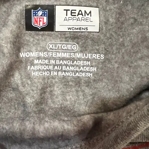 NFL APPAREL Womens San Francisco 49ers Long Sleeve Fleece Drop Shoulder Pullover Gray Size XL