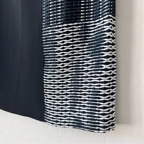 Elie Tahari TAHARI Navy & Black Textured Panel Kim Pencil Skirt Sz 6