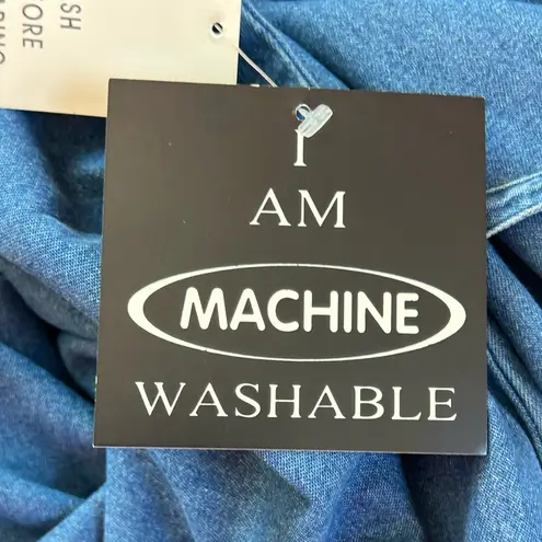 Anna Maxwell vintage 90’s denim pleated teachercore grannycore plus NWT 5X dress Pink