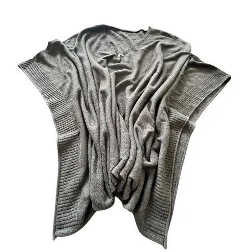 Modern Women Winter Knitted Poncho Gray