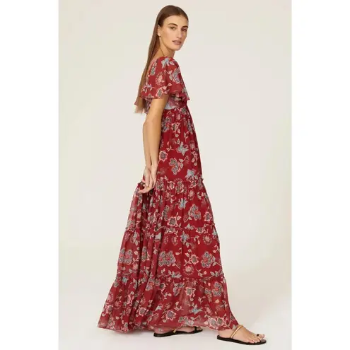Sachin + Babi 💕 Kara Floral Print Tiered Maxi Dress Eastern Gouache Botanical 6