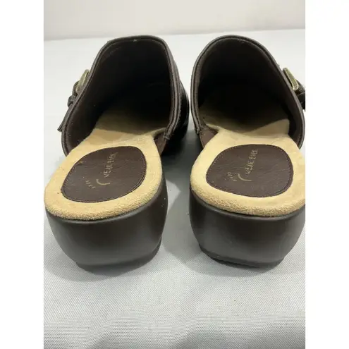Womans Wear Ever Naria Size 8.5 M Brown Slip On Wedge Mules NWOT