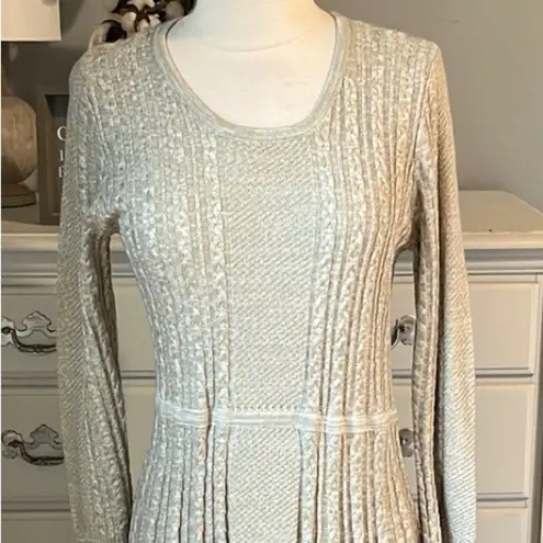 Andrew Marc Marc New York Sweater Dress Light Tan Womens M Cable Knit Acrylic