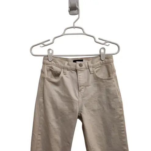 Theory  White Denim Classic Casual Travel Mid Rise Ankle Skinny Jeans Size 25