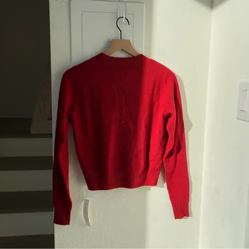 Reformation NWT  Dana Cashmere Crewneck Sweater in Crimson Red - Image 3