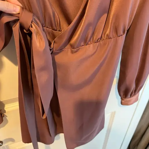 NBD Revolve  Janet Long Sleeve Mini Dress in Mauve | XS