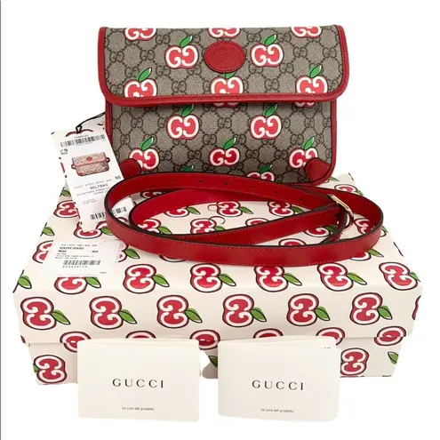 Gucci  Limited Edition Apple GG Supreme Fanny Pack Waist Belt Bag