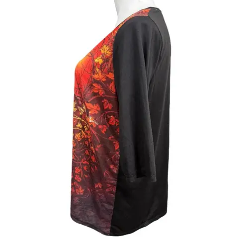 Onque Casual Black Cat Witch Hat Halloween Top Size 1X