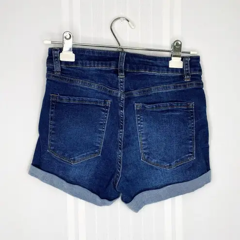 Miami  High Rise Cuffed Hem Jean Shorts Junior's Size 5 Blue w/ Pockets Summer