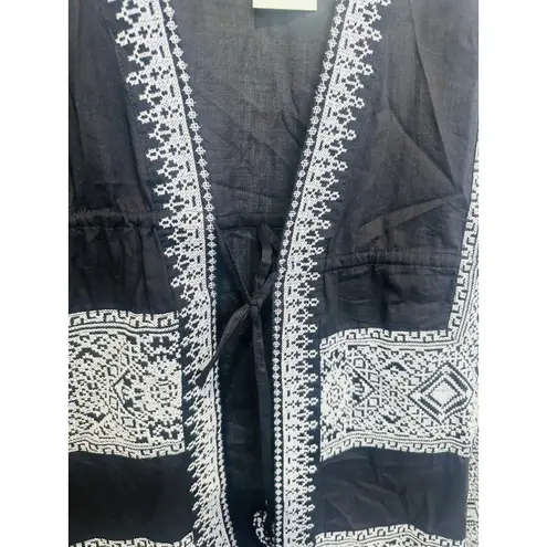 Ramy Brook NWT Black White Tie Front Tassels Samira Mini Beachy Coverup Size XXS