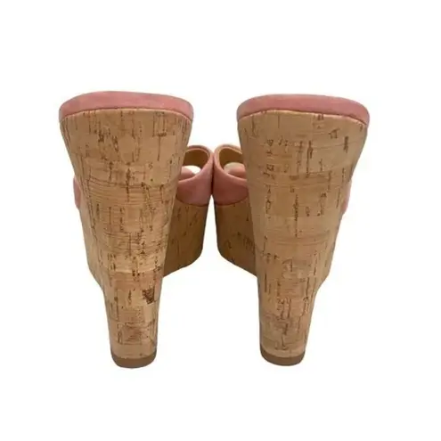 Veronica Beard Donata Suede Sandals Wedges in Pink