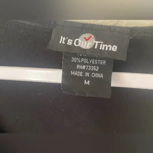 it's our time It’s Our Time Women’s Black Ruched Blouse Size M Comfy Career Top