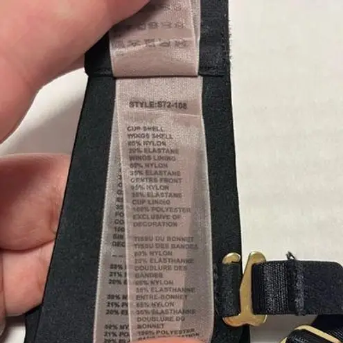 Stella McCartney Bra Basic Mesh Balconette Bra in Black Sz 34B EUC Style S72-108