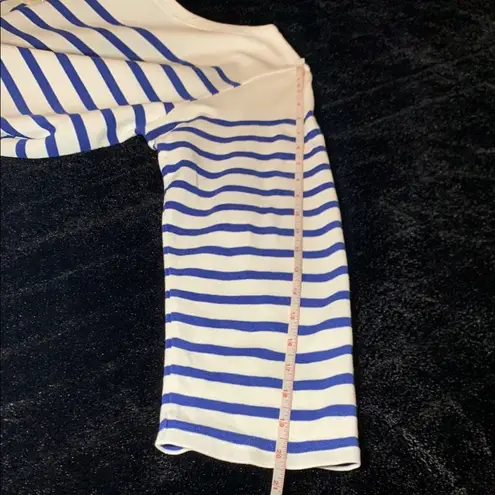 Purple Label Ralph Lauren Collection Striped Boatneck Mariner Sweater Medium Blue