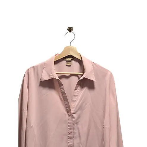 Notations Vintage Button Down Blouse Pink Size 2X Y2K Coastal Flowy Minimalist