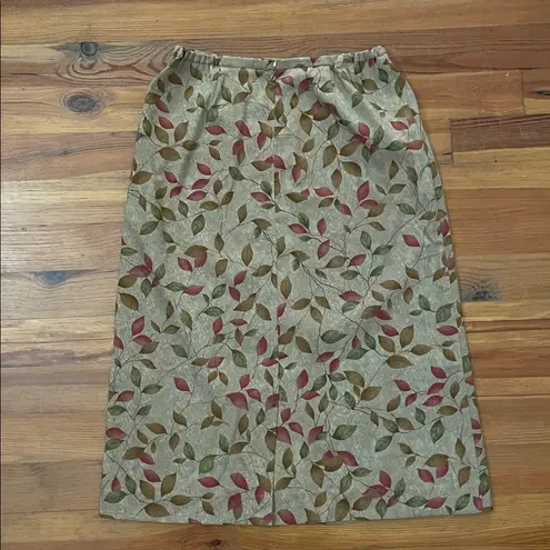 Susan Bristol Brown Fall Leaves Patterned Midi Skirt Womens Size 10