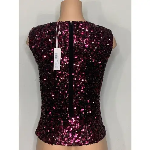 Rebecca Taylor New. plum stretch sequin top.