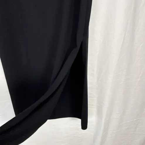 St. John Evening Women’s Black Wool Knit Column Maxi Skirt Size 12 Elegant Formal