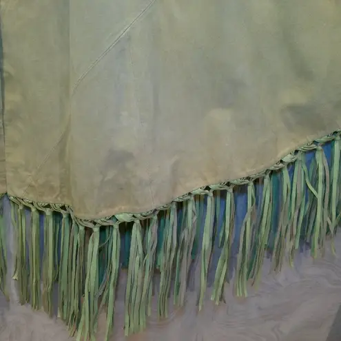 Terry Lewis | Boho 100% Leather Suede Fringe Cape Poncho Jacket One Size