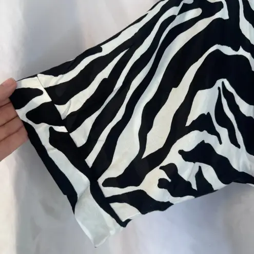 Dorothy Perkins Animal Print Tie Waist Cropped Lightweight Blouse Size 6