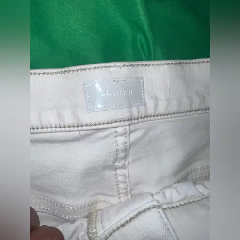 NWT MOTHER The Rambler Cargo Cream Wide Leg Women's Jeans size 30