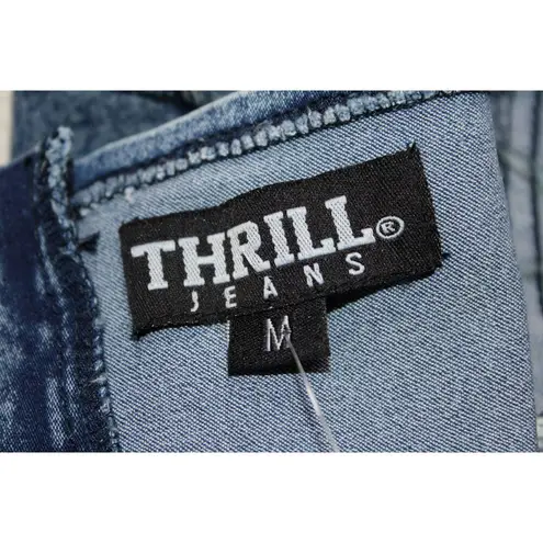 NWT Womens THRILL Jeans Denim Corset Blue Denim Silver Hardware Crop Top Size M Size M