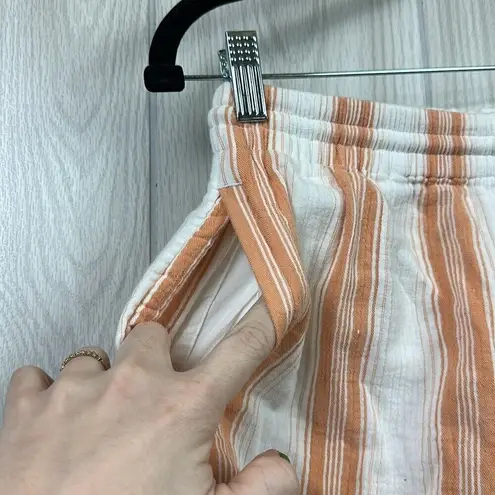 Faherty Womens Pants Small Cotton Topanga Clementine Serape Raw Hem Stripe Gauzy