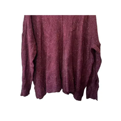 Staccato Maroon V-Neck Long Sleeve Light-Weight Oversized Sweater Women's Large