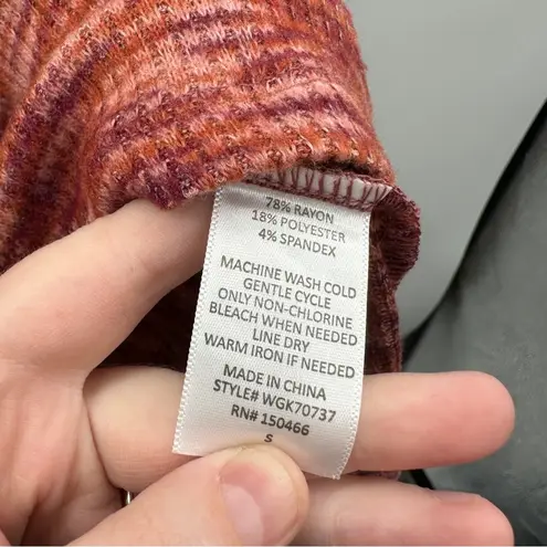 Market & Spruce Allison Burgundy Red & Orange Space Dye Short Sleeve Mini Dress