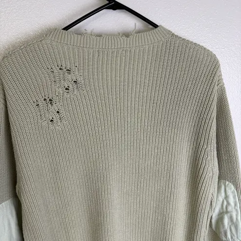 SER.O.YA Devlin Sweater Womens Small Sage Pullover Distressed Pullover Grunge * Green