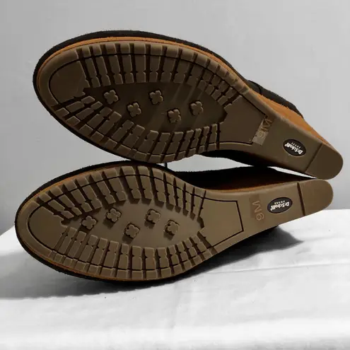 Dr. Scholls black faux suede wedge ankle booties