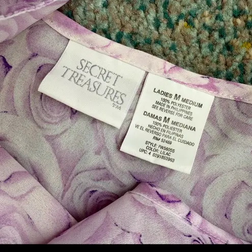 Vintage Secret Treasures rose bloom ruffle pajama shorts set, size medium Purple