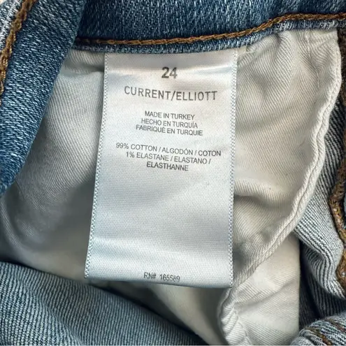 Current/Elliott  The Painter Wide Leg Denim Blue Jeans Size 24