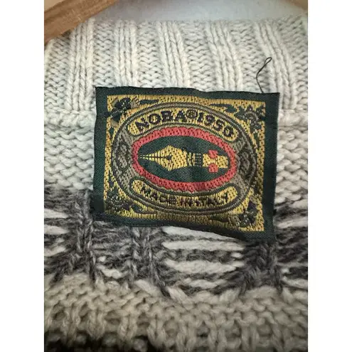 Noba Vintage Italian Wool Blend Fair Isle Crewneck Sweater Women’s Size Large Green