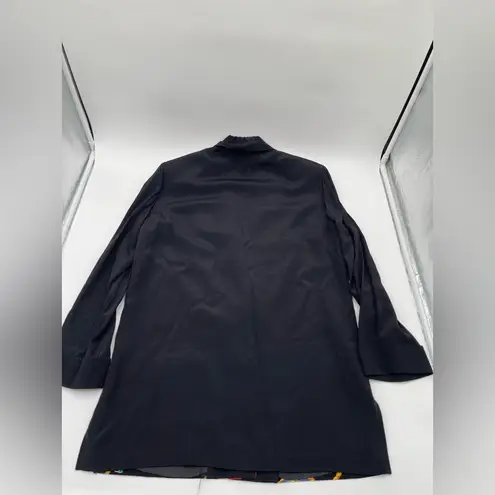 Vintage 80s Carole Little Women’s 4 Nautical Blazer Art To Wear Seaside Coastal Black