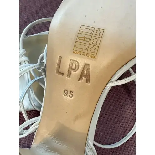 LPA Nicolo Low Heels in White Leather 9.5 New Womens sandals